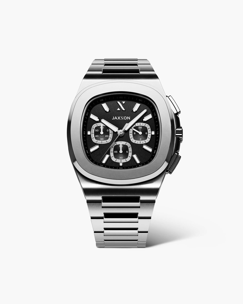 JX1_Chronograph_42mm_SilverBlack_Front_Shopify_Tall_39f7cd79-7468-405f-a933-b151df1447da